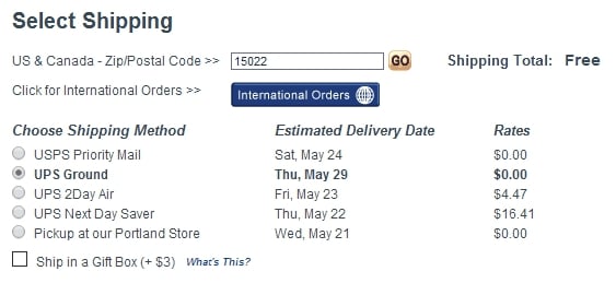 shipping quote sample