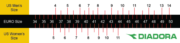 Diadora Size Chart