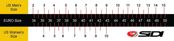 sidi shoe sizes