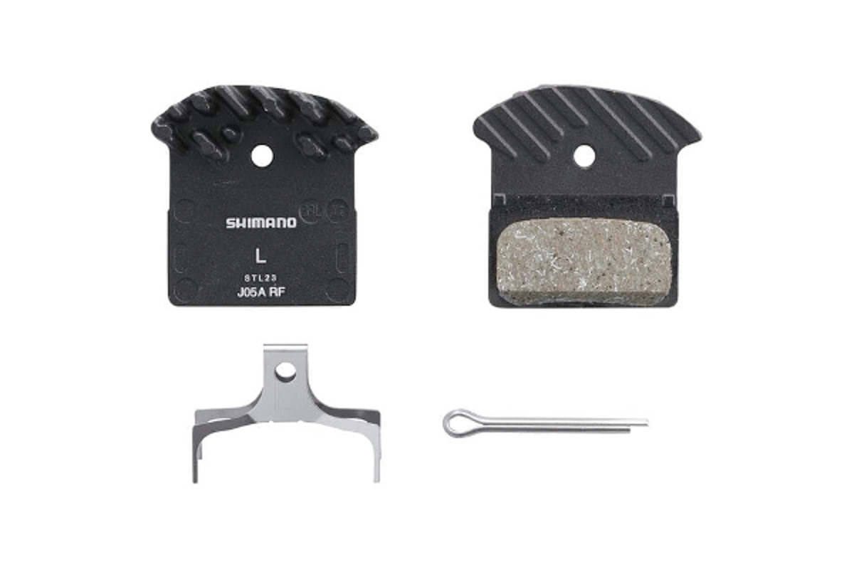 Shimano J05A-RF Resin Disc Brake Pads | Finned Design For Heat Dissipation | 50% More Wear Resistant